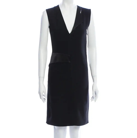 BOUCHRA JARRAR Silk Trim V-Neck Sleeveless Dress 42 - Picture 2 of 16